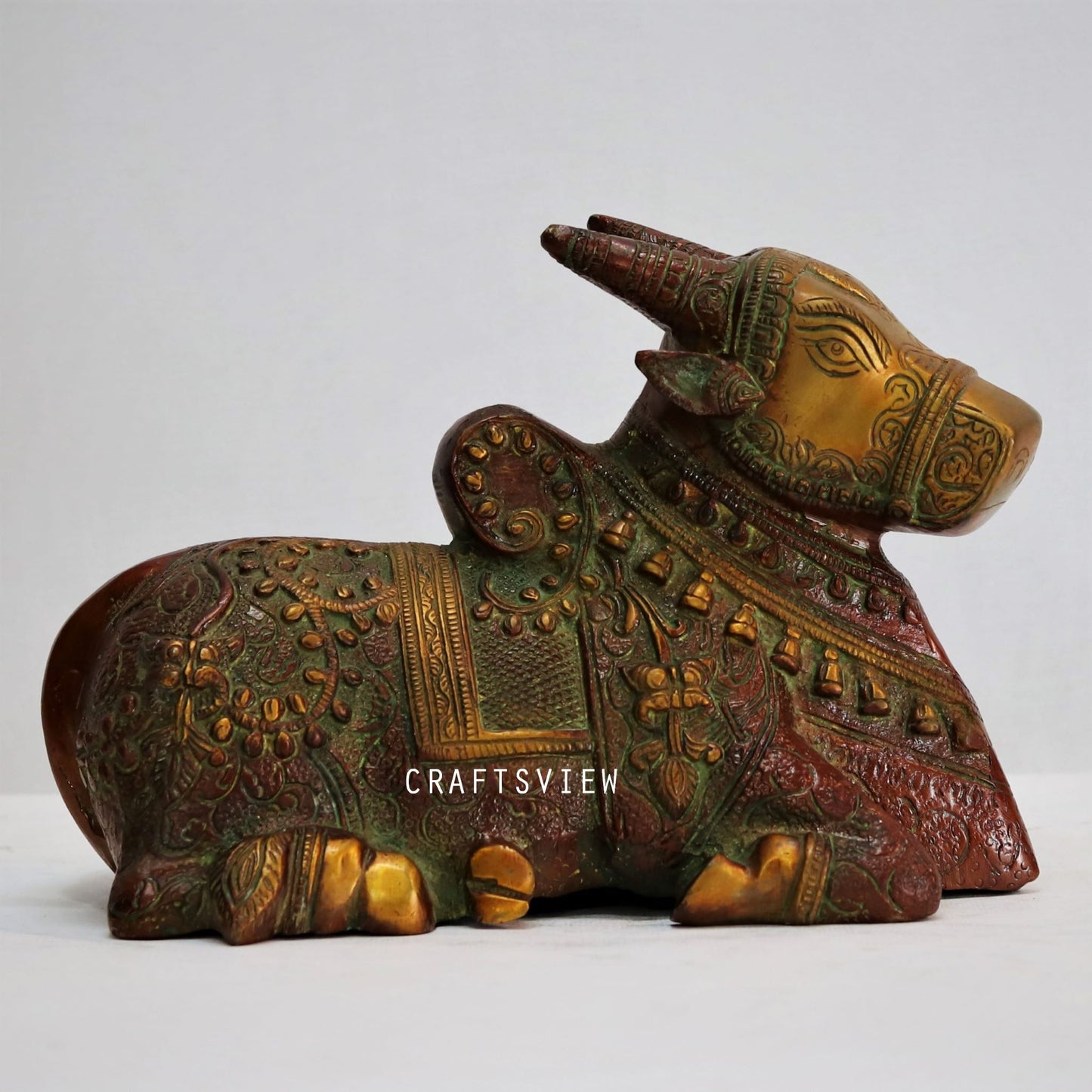 Brass Nandi Statue 6"