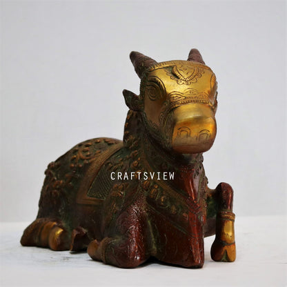 Brass Nandi Statue 6"