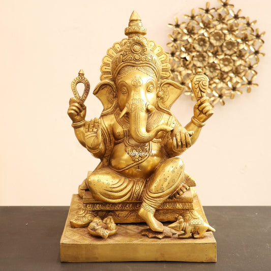 Superfine Brass Lord Ganesha Statue 19"