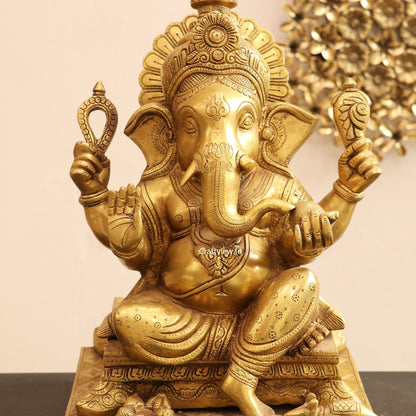 Superfine Brass Lord Ganesha Statue 19"