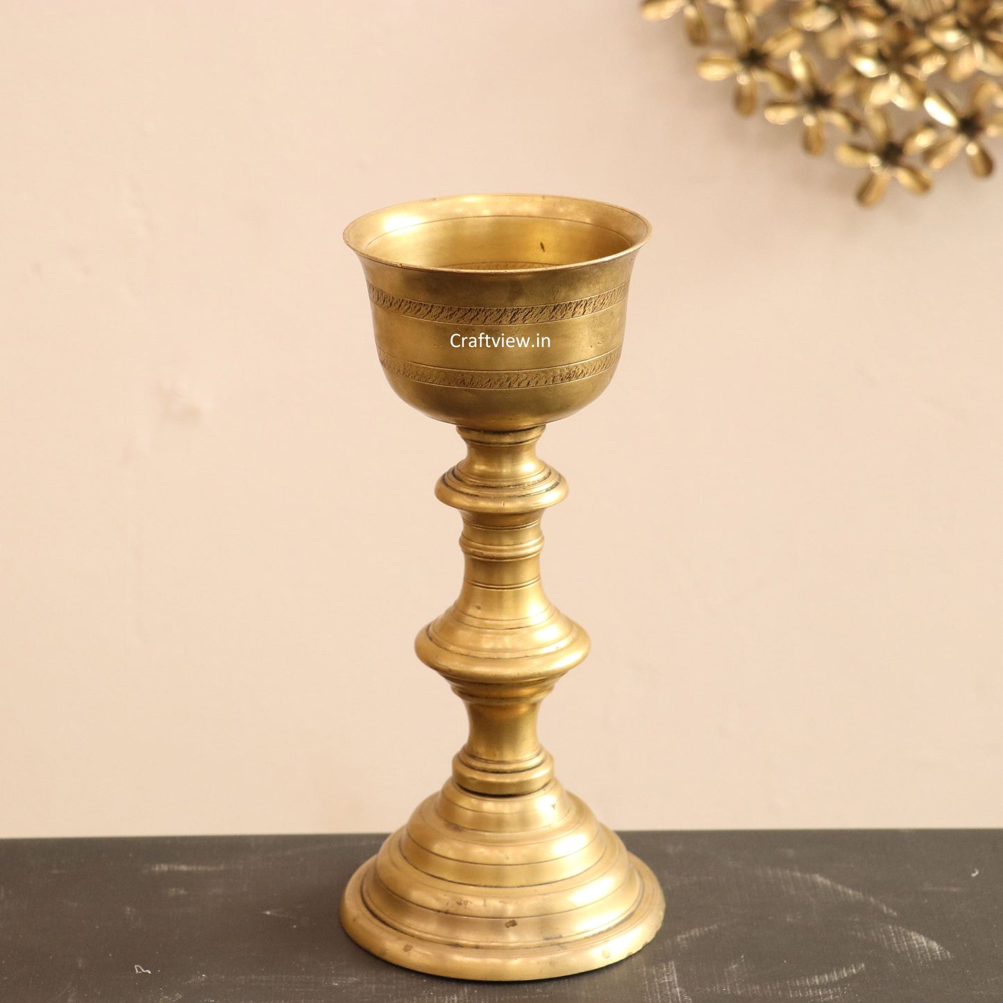 Traditional Bronze Udupi Nanda Traditional Puja Diya Pooja Oil Lamp