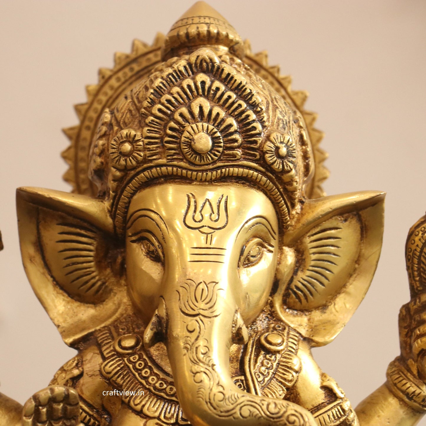 9" Brass Lord Ganesh Statue