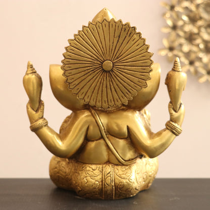 9" Brass Lord Ganesh Statue