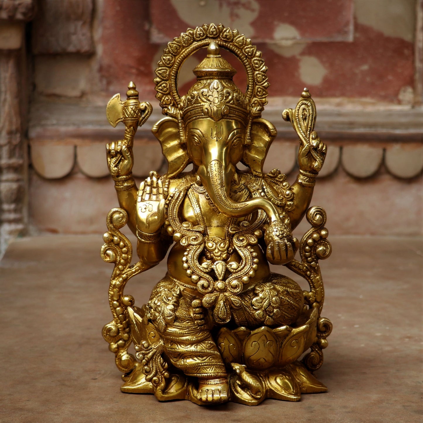 Lord Ganesha Statue Sited On Lotus Base