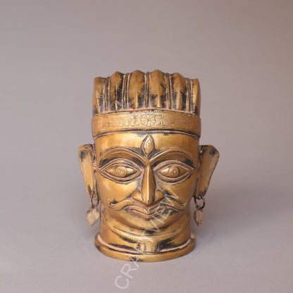 Brass Shiva Head Figurine