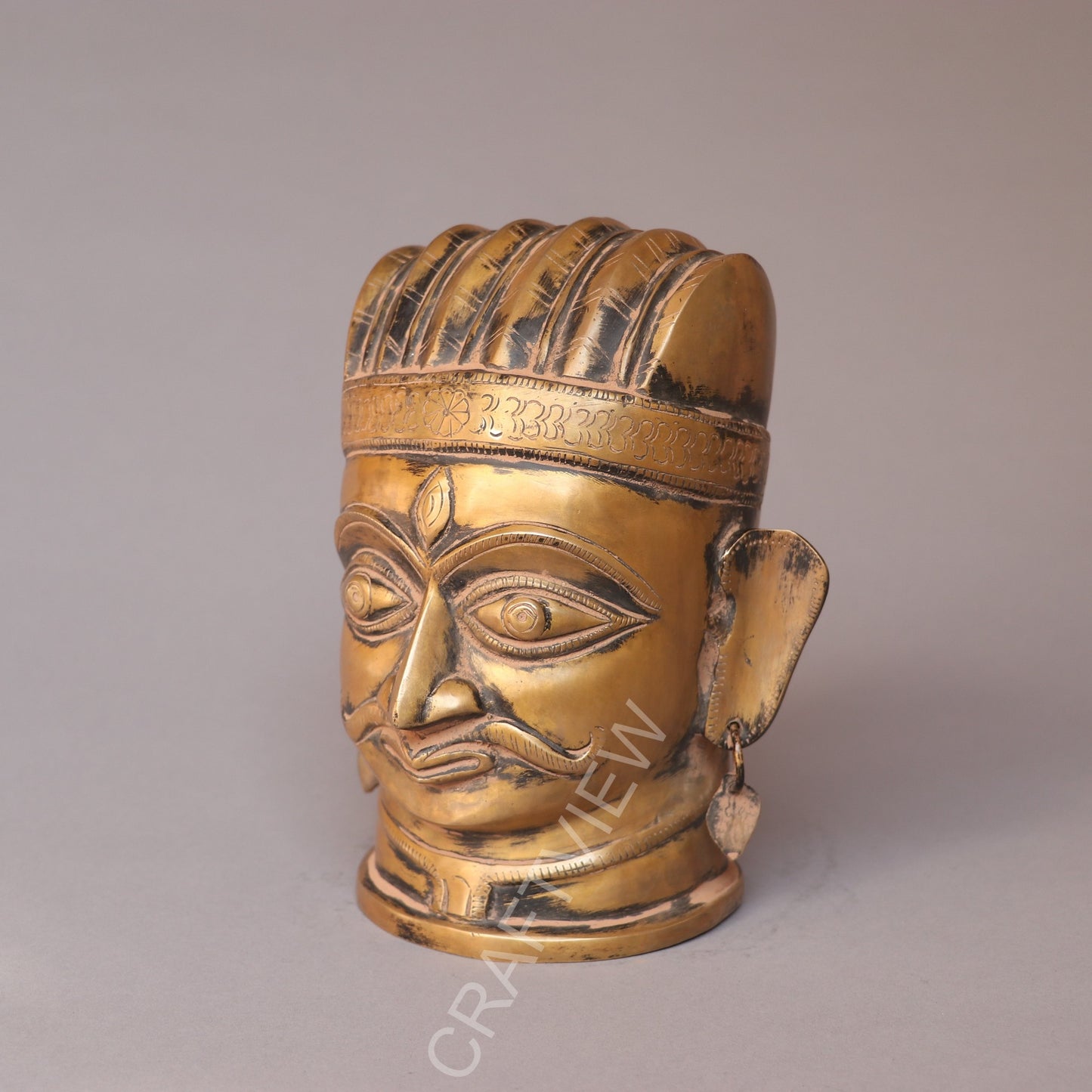 Brass Shiva Head Figurine