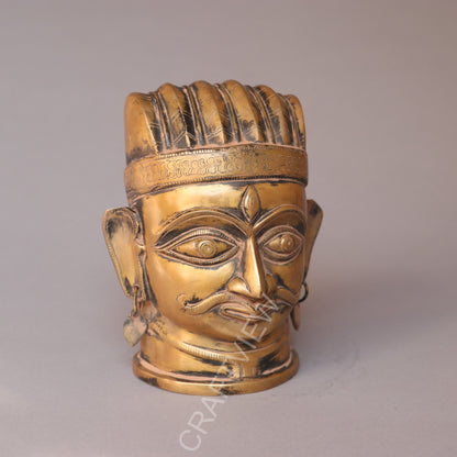 Brass Shiva Head Figurine