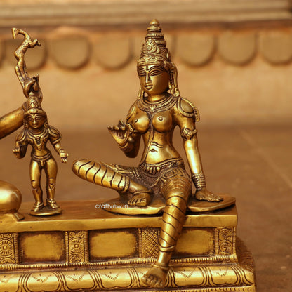 13" Brass Vishnu Lakshmi Sculpture