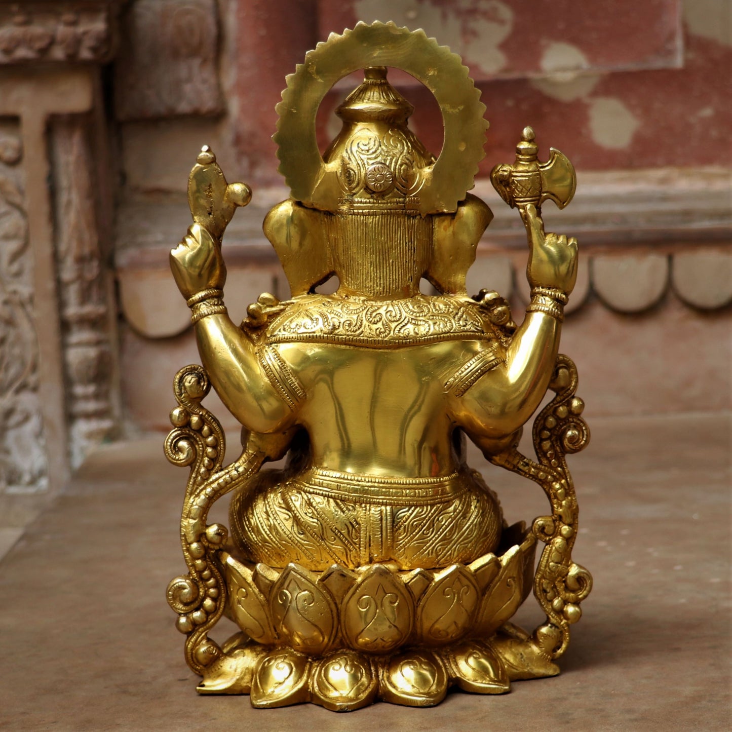 Lord Ganesha Statue Sited On Lotus Base