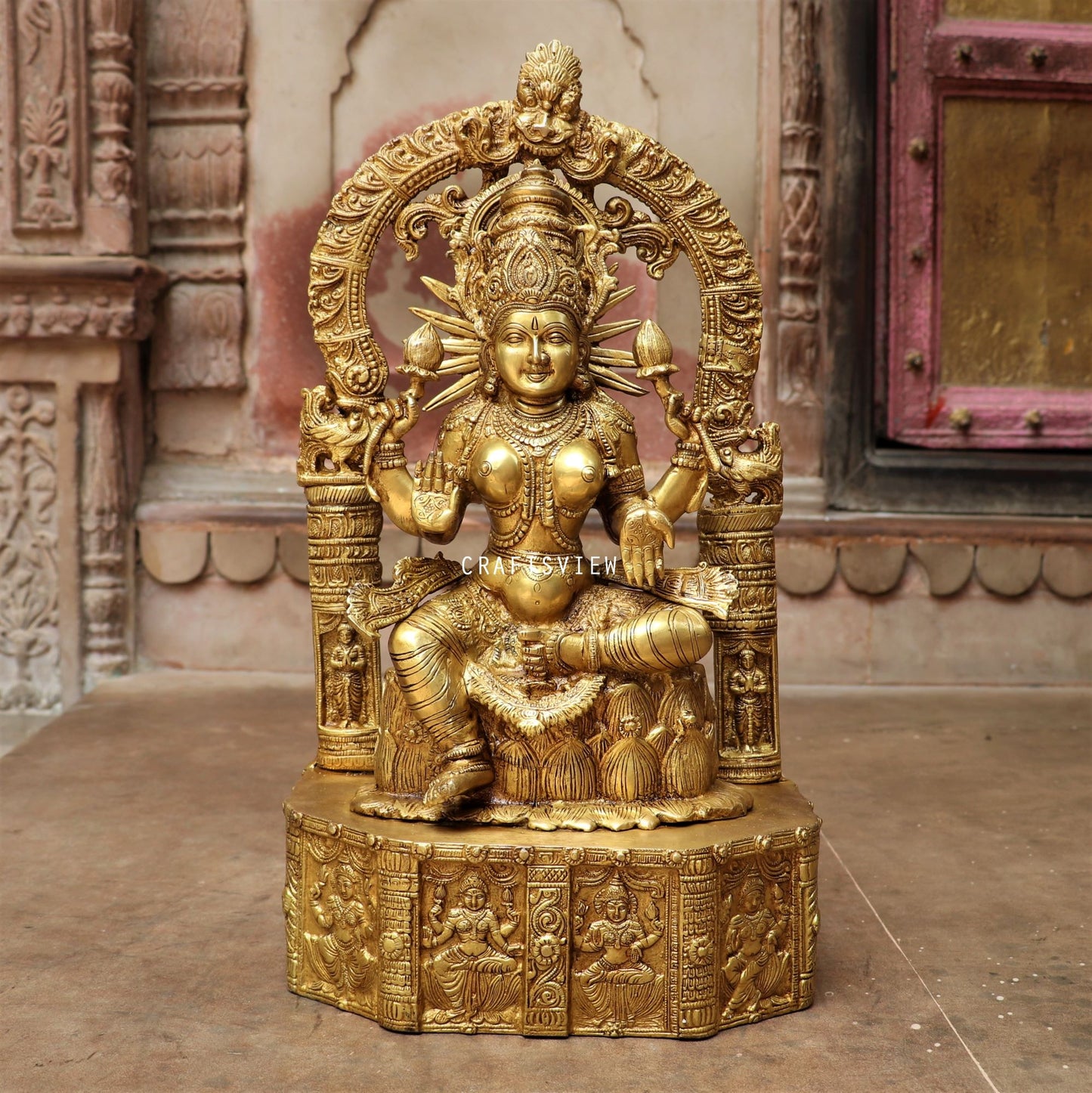 Brass Lakshmi Statue 19.7"