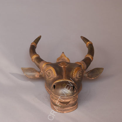 Brass Divine Décor Nandi Bull Wall Hanging Mask