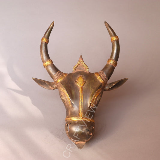 Brass Divine Décor Nandi Bull Wall Hanging Mask