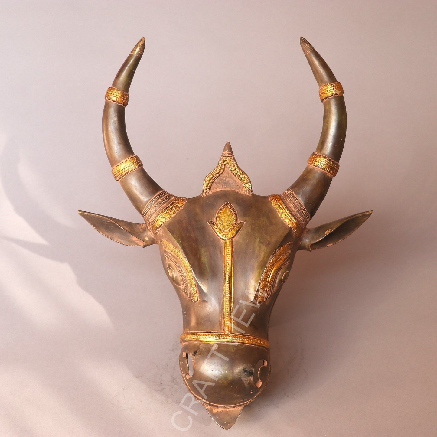 Brass Divine Décor Nandi Bull Wall Hanging Mask