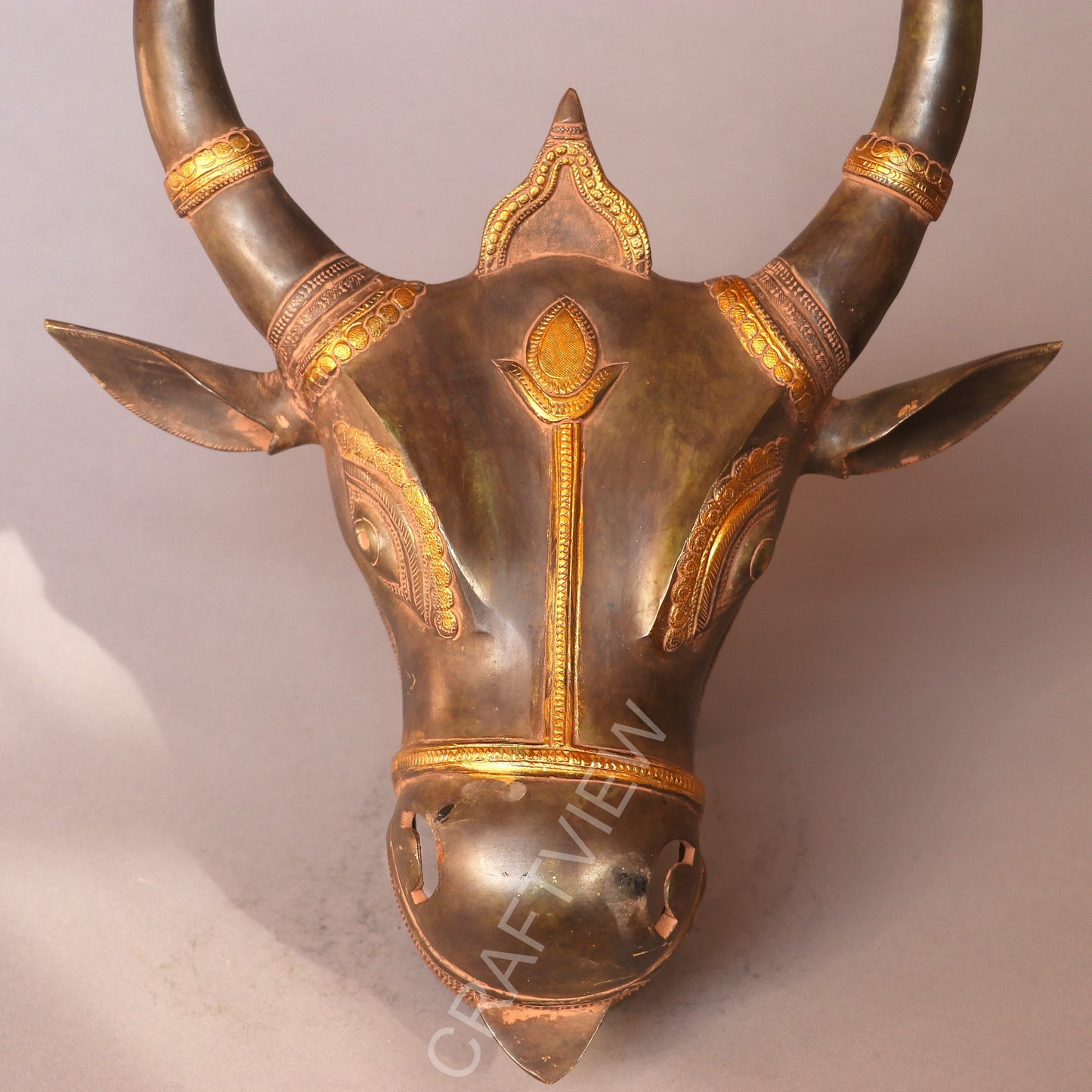 Brass Divine Décor Nandi Bull Wall Hanging Mask