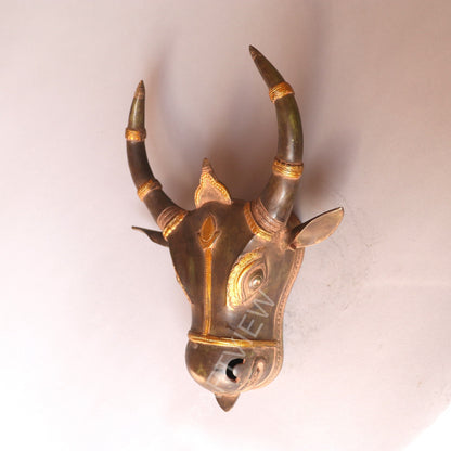 Brass Divine Décor Nandi Bull Wall Hanging Mask