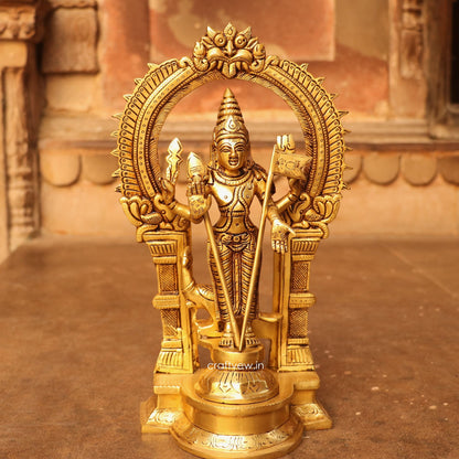 Brass Superfine (Karthikey) Murgan Statue With Prabhavali