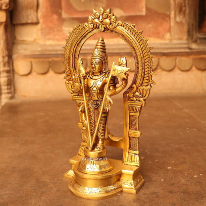 Brass Superfine (Karthikey) Murgan Statue With Prabhavali