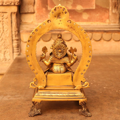 Brass Lord Ganesh Statue With Frame