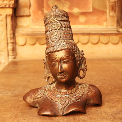 12" Brass Décor Parvati Bust Figurine