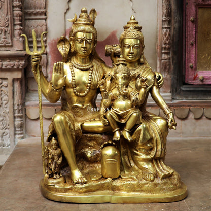 Brass Shiva Parvati Family