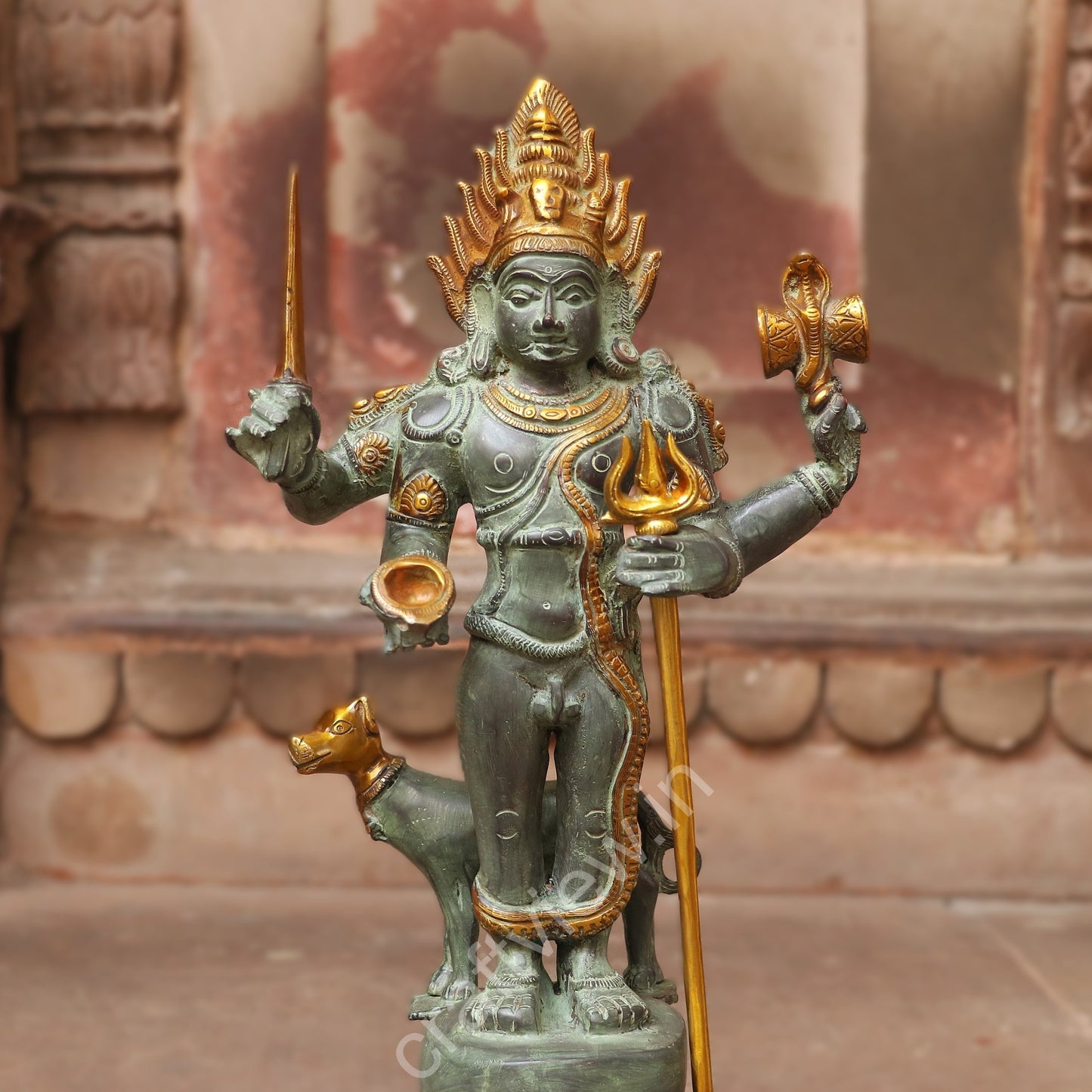 Brass Sculpture of Kaal Bhairava