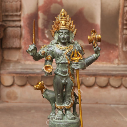 Brass Sculpture of Kaal Bhairava