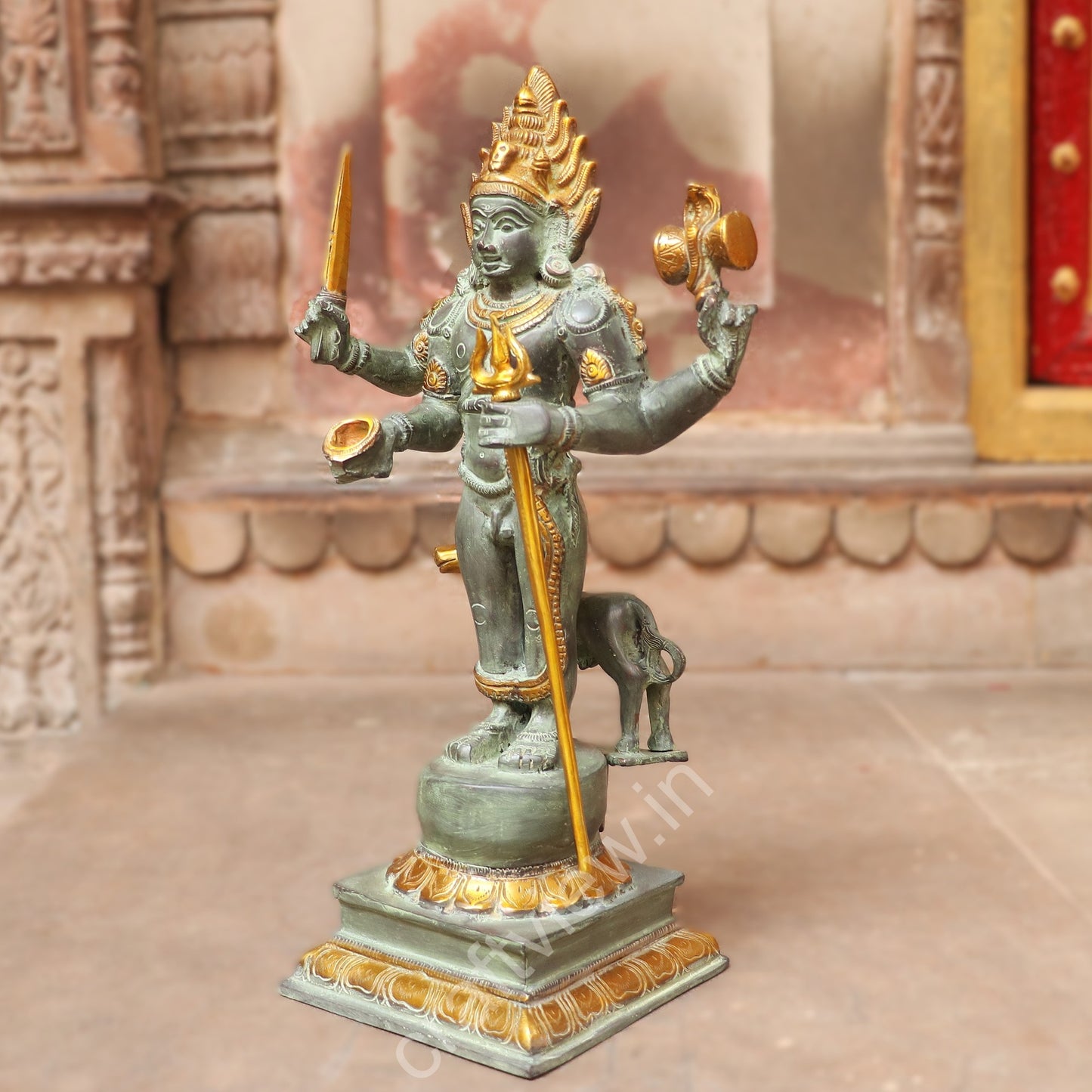 Brass Sculpture of Kaal Bhairava