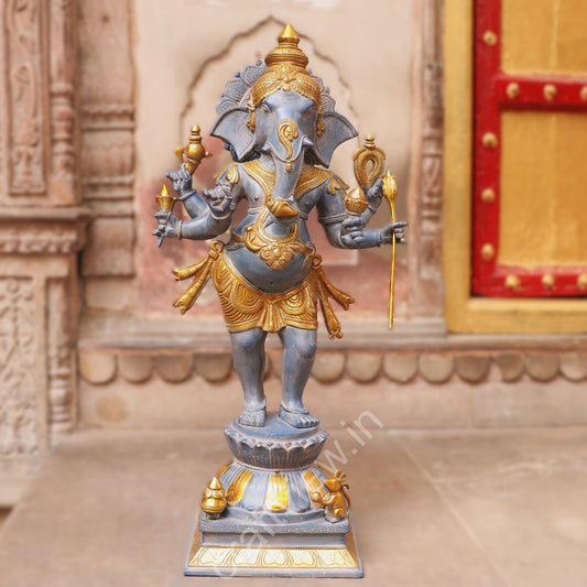 Brass Standing Lord Ganesha Statue