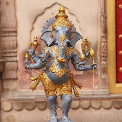 Brass Standing Lord Ganesha Statue
