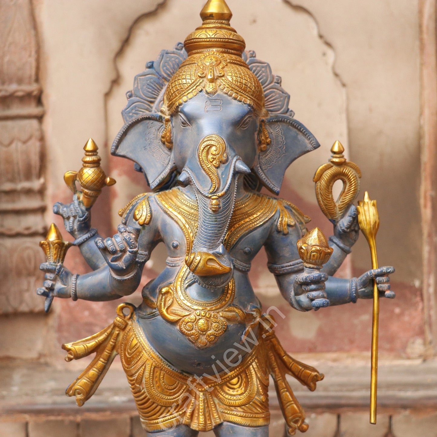 Brass Standing Lord Ganesha Statue