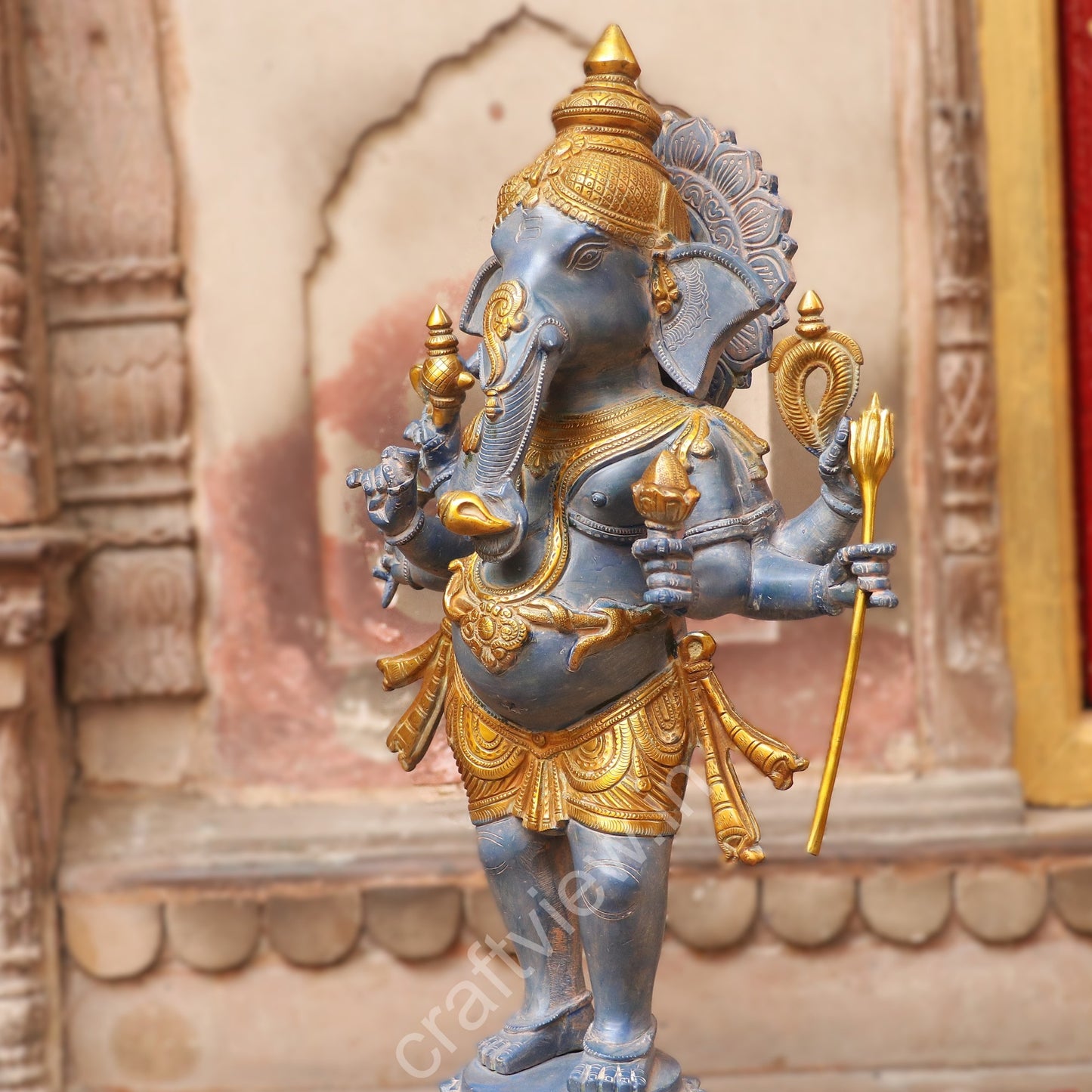 Brass Standing Lord Ganesha Statue