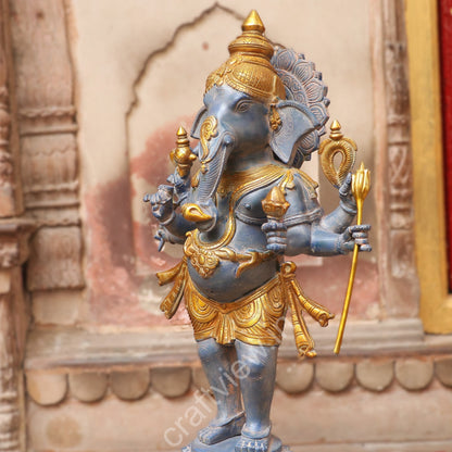 Brass Standing Lord Ganesha Statue