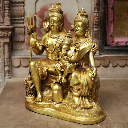 Brass Shiva Parvati Family