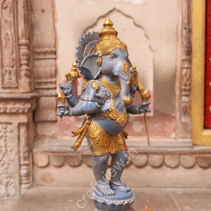 Brass Standing Lord Ganesha Statue
