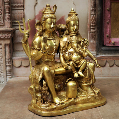 Brass Shiva Parvati Family