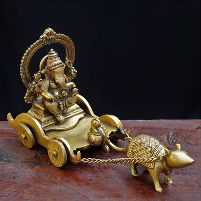 Brass Ganesh Statue With Musk.