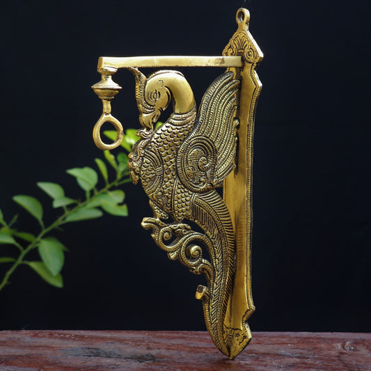 Brass Peacock Wall Bracket Ascents 12"