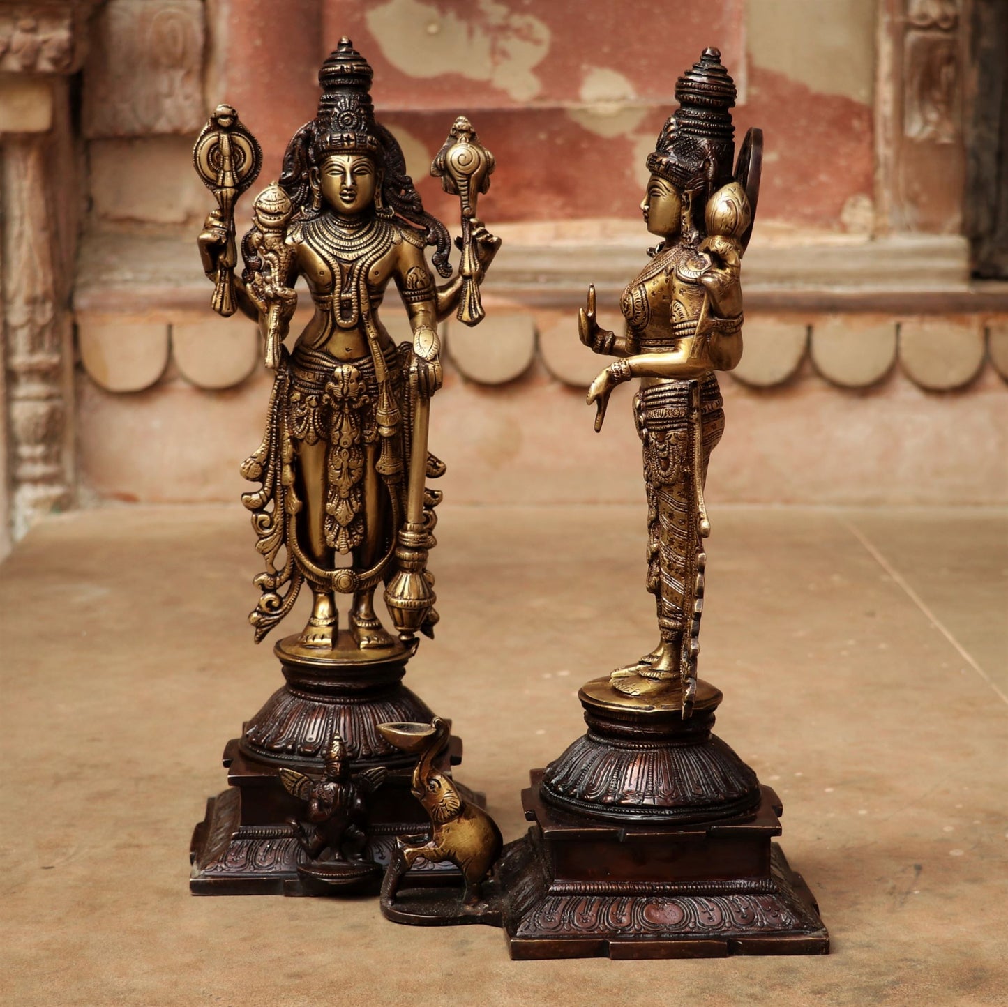 Brass Vishnu Lakshmi Idol