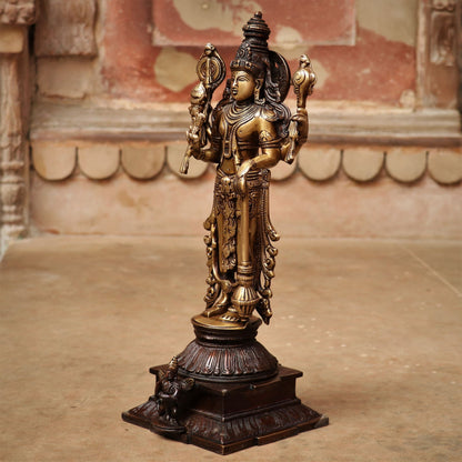 Brass Vishnu Lakshmi Idol