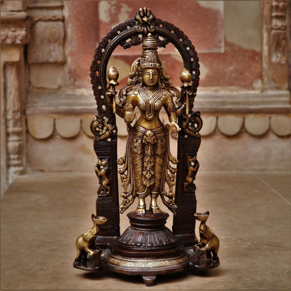 Brass Lakshmi Idol with Frame 16"