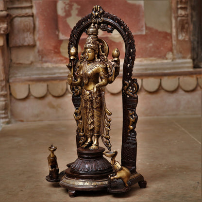 Brass Lakshmi Idol with Frame 16"