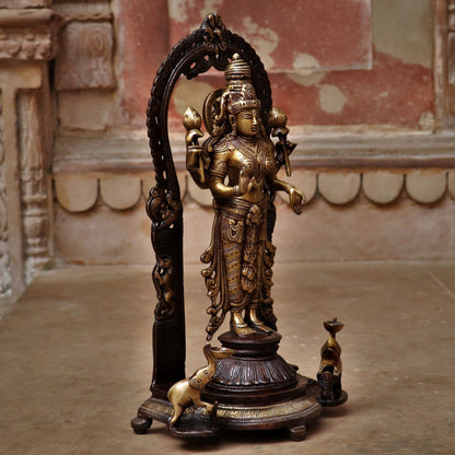 Brass Lakshmi Idol with Frame 16"