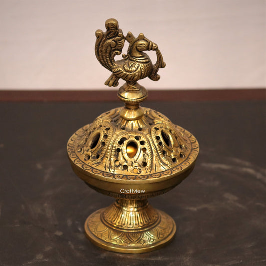 Brass Dhoop Daani Figurine