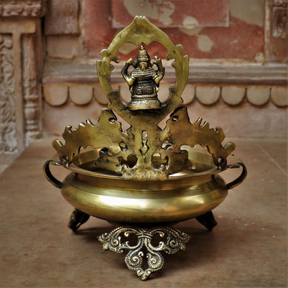 Brass Decoration Urli With Ganesh