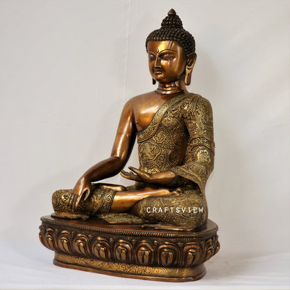 Brass Buddha Sculpture 22" Super fine