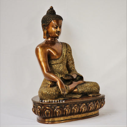 Brass Buddha Sculpture 22" Super fine