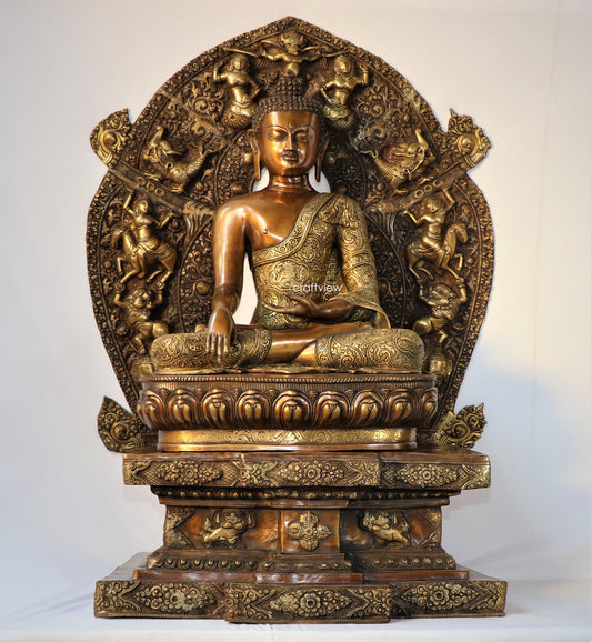 3 Feet Brass Buddha Statue