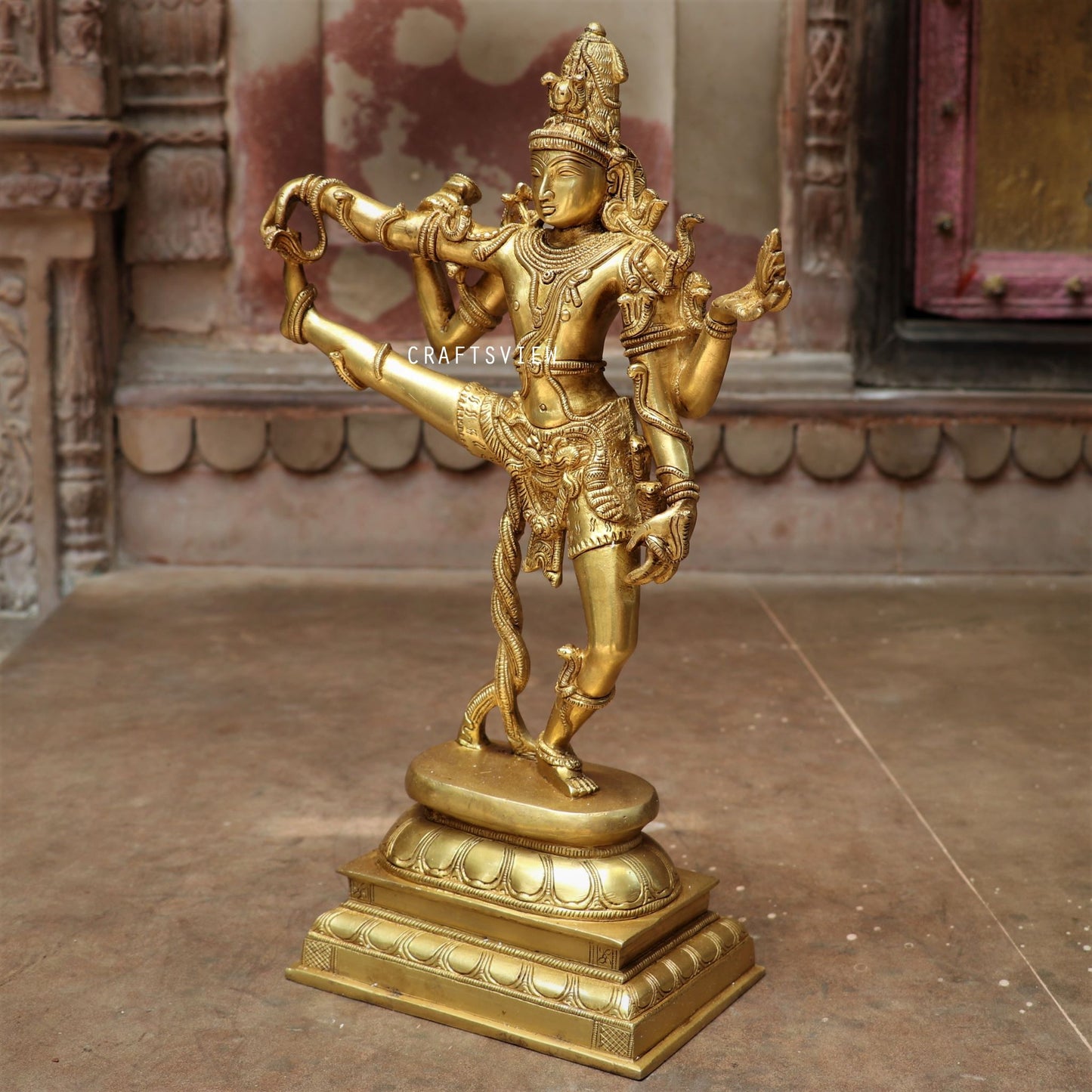 Brass Lord Natraj Tandava Sculpture Dance of Shiva 17.5"