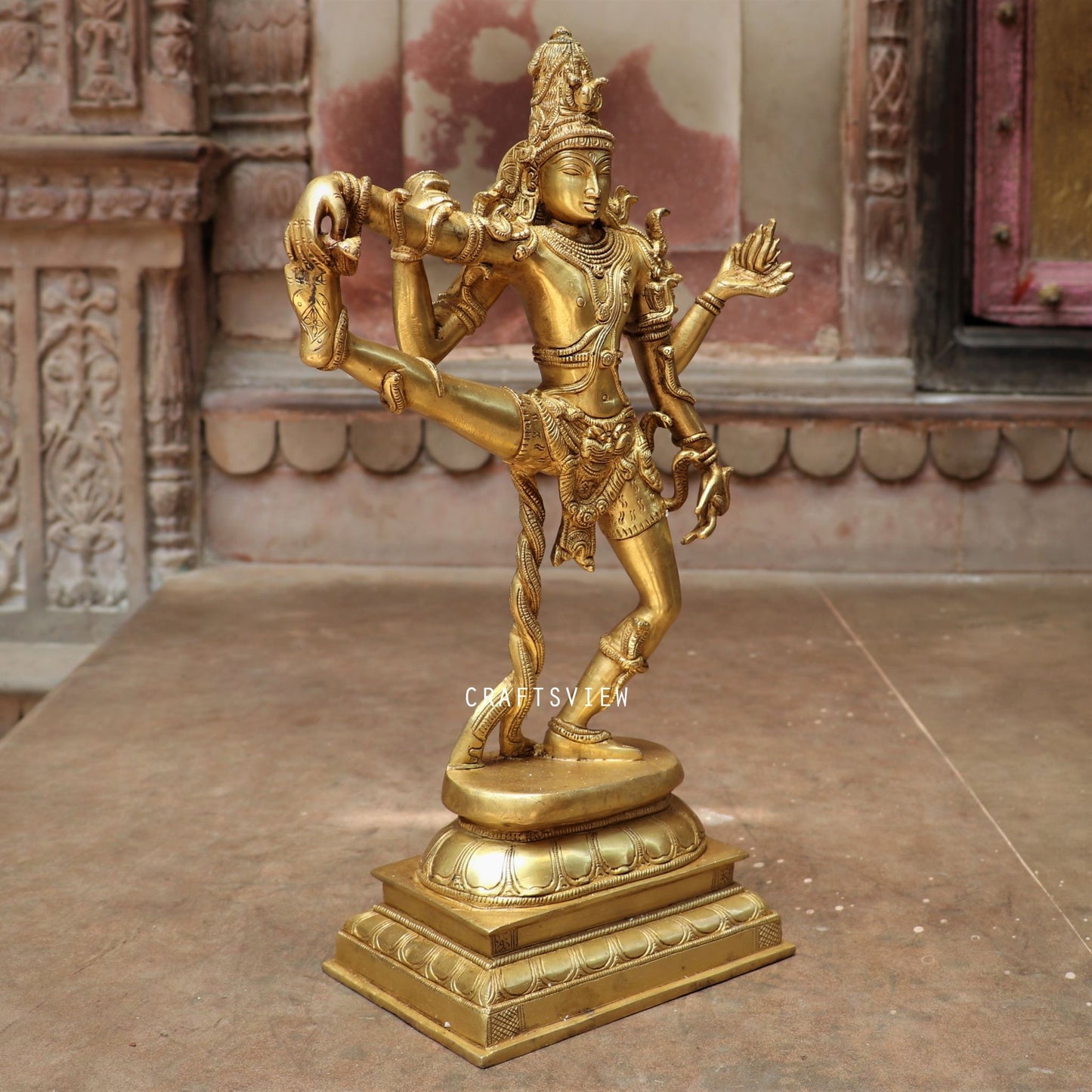 Brass Lord Natraj Tandava Sculpture Dance of Shiva 17.5"