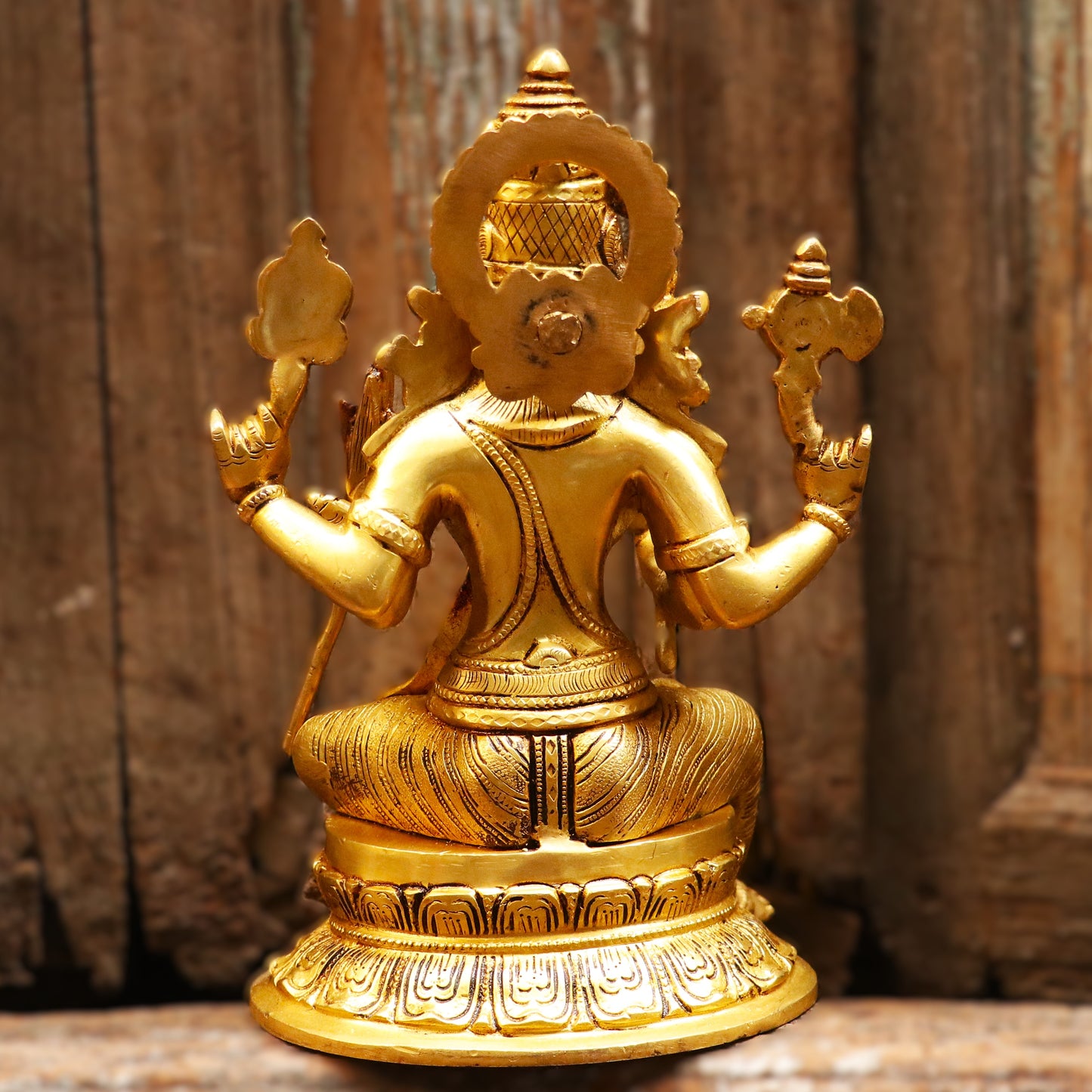 Brass Goddess Rajarajeshwari Lakshmi statue 10.5"